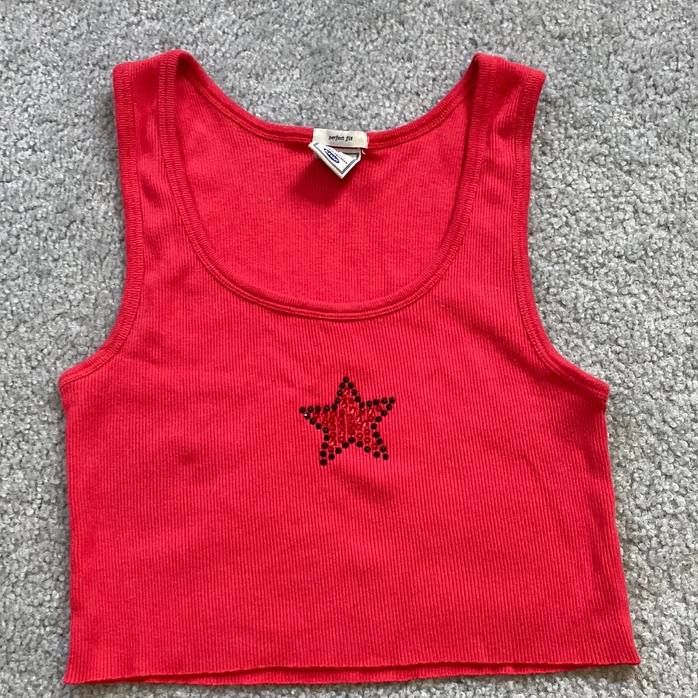 red tank top